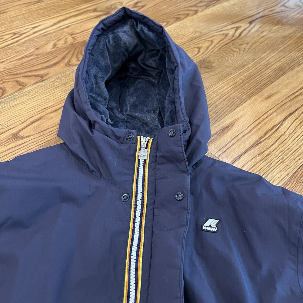 K-WAY Jack Ripstop Marmotta Full‎ Zip Fleece Lined Jacket Navy Blue Size XL - Picture 5 of 16